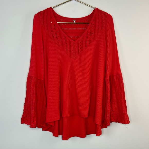 Free People Parisian Nights Eyelet Top, Small - Picture 2 of 6